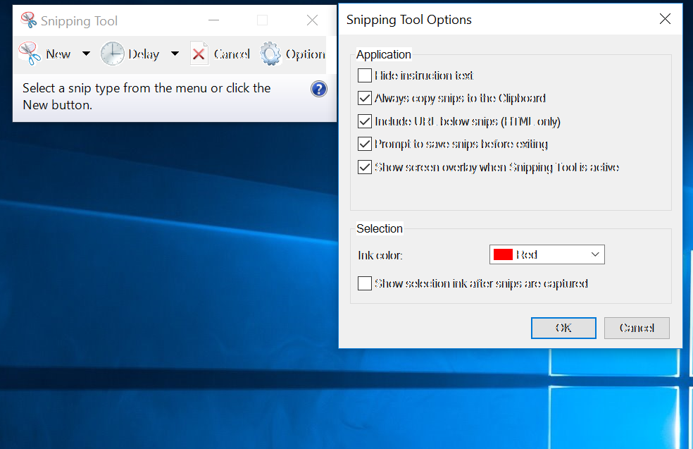 Giao diện Snipping Tool
